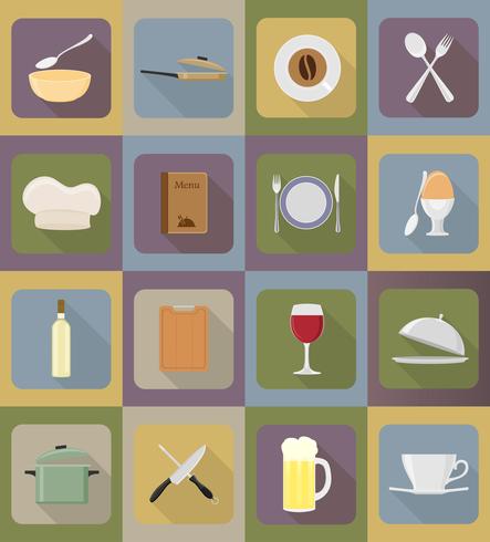 Objetos y equipos para la ilustración vectorial de alimentos. vector