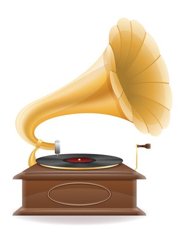 Gramófono antiguo retro vintage icono stock vector ilustración