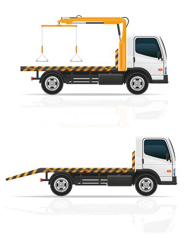 tow truck for transportation faults and emergency cars vector illustration