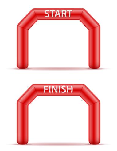 inflatable line start finish for sport vector illustration