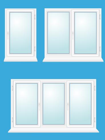 closed plastic glass window vector illustration