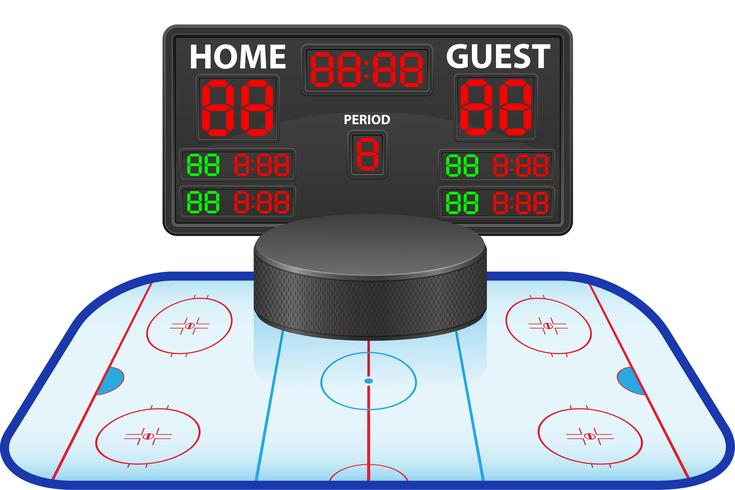 Ilustración de vector de marcador digital de hockey deportes