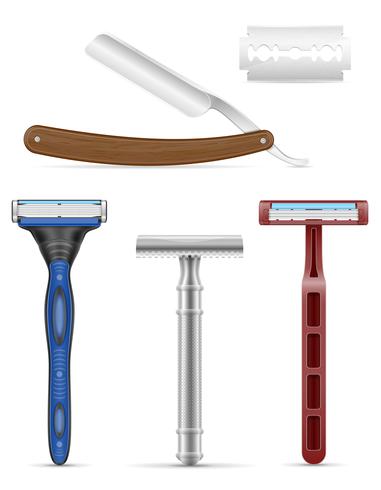 blade and razor for shaving stock vector illustration