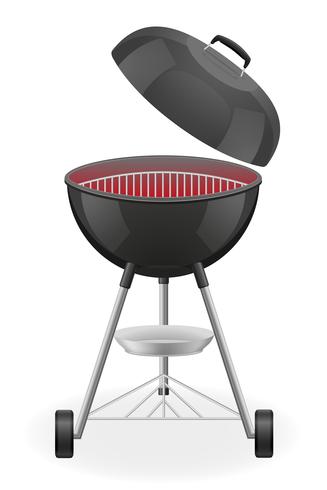 open barbecue grill with heat vector illustration