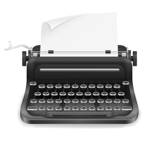 Máquina de escribir antigua retro vintage icono stock vector ilustración