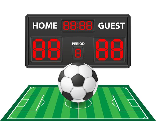 Scoreboard Vector Score Board Digital Display Football Soccer Sport Team  Match Competition on Stadium Illustration Set Stock Vector - Illustration  of competition, light: 149746174