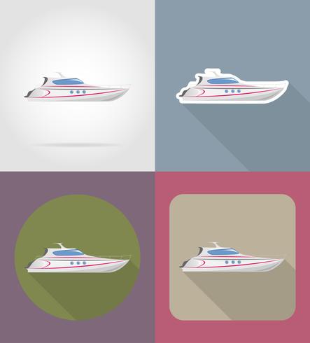 yacht flat icons vector illustration