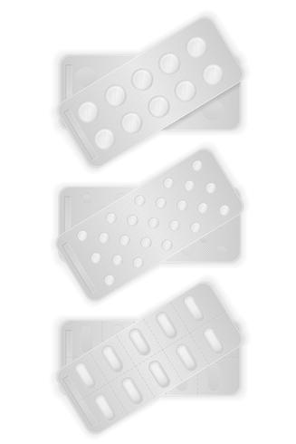 medical pills in package for treatment vector illustration