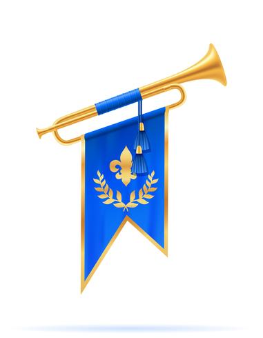 king royal golden horn trumpet vector illustration