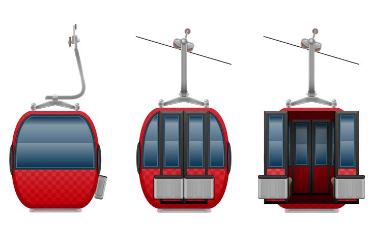 Ilustración de vector de cabina esquí teleférico