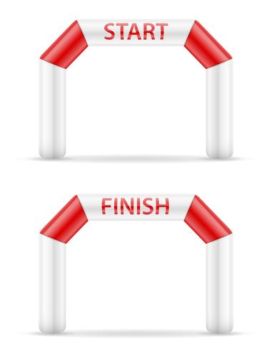 inflatable line start finish for sport vector illustration