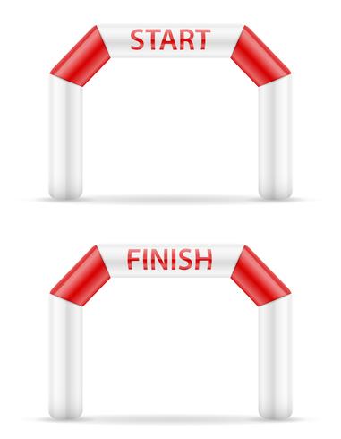 inflatable line start finish for sport vector illustration