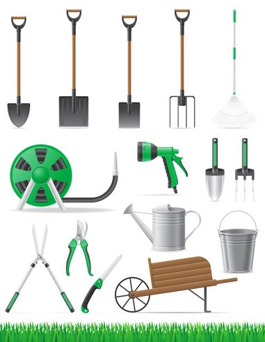 set garden tool vector illustration