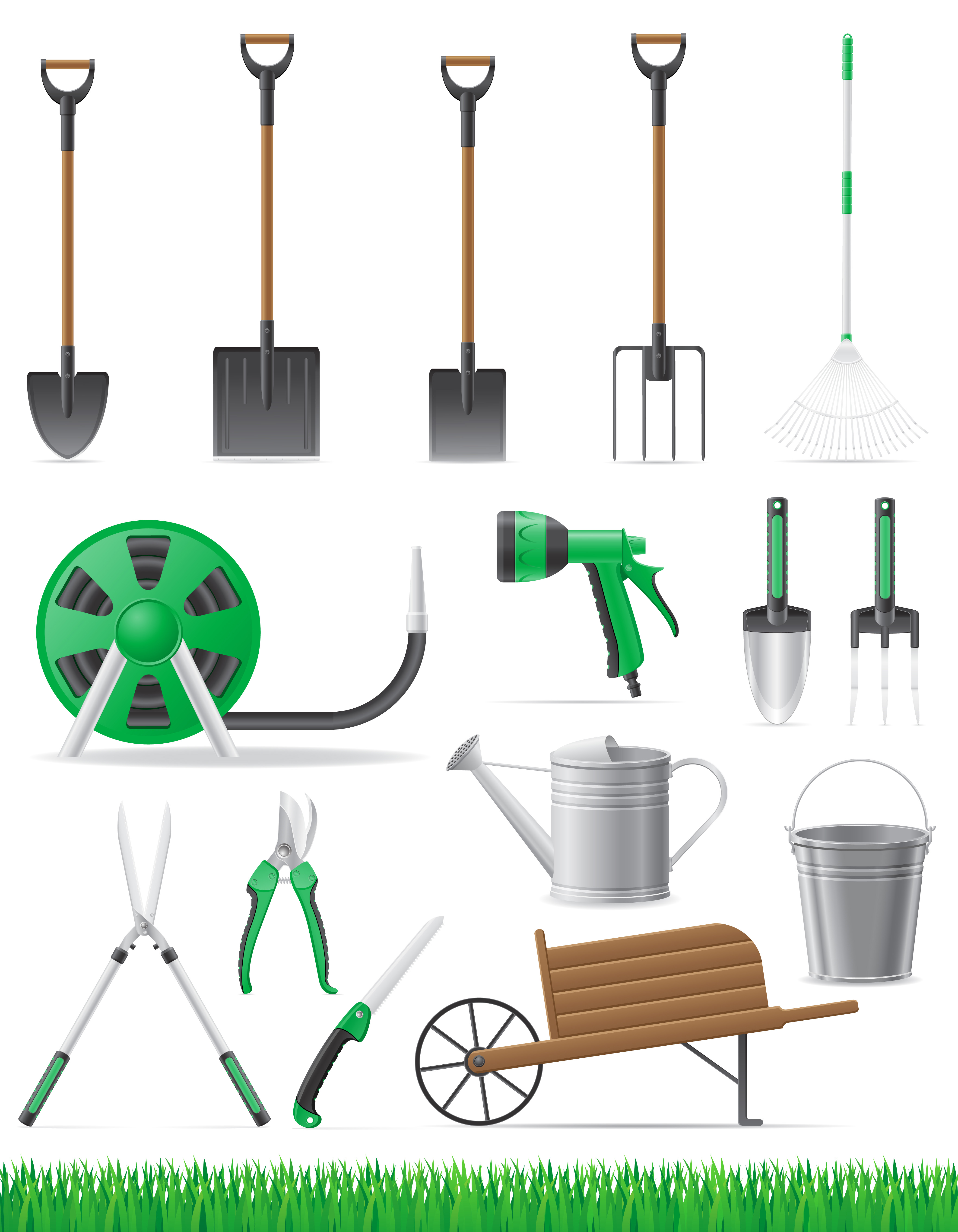 set garden tool vector illustration 489341 Vector Art at Vecteezy