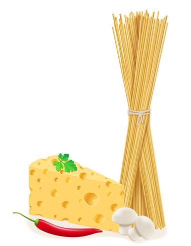 pasta with vegetables vector illustration