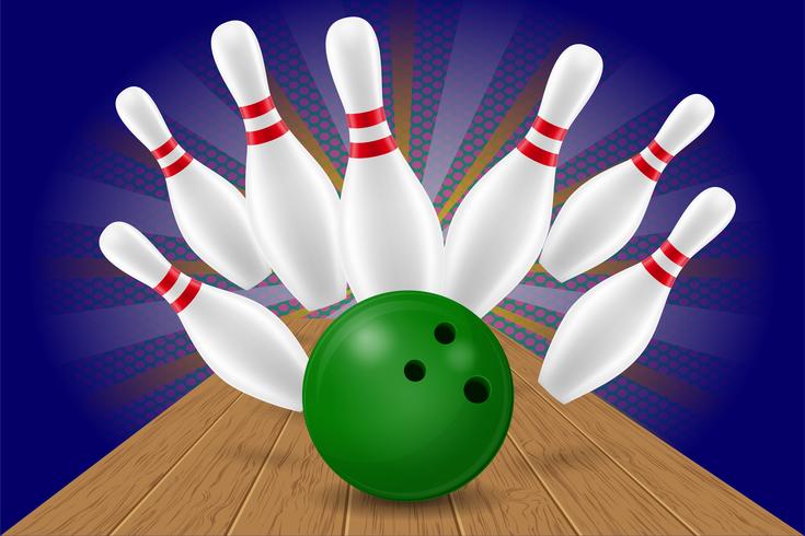 bowling ball and pin vector illustration