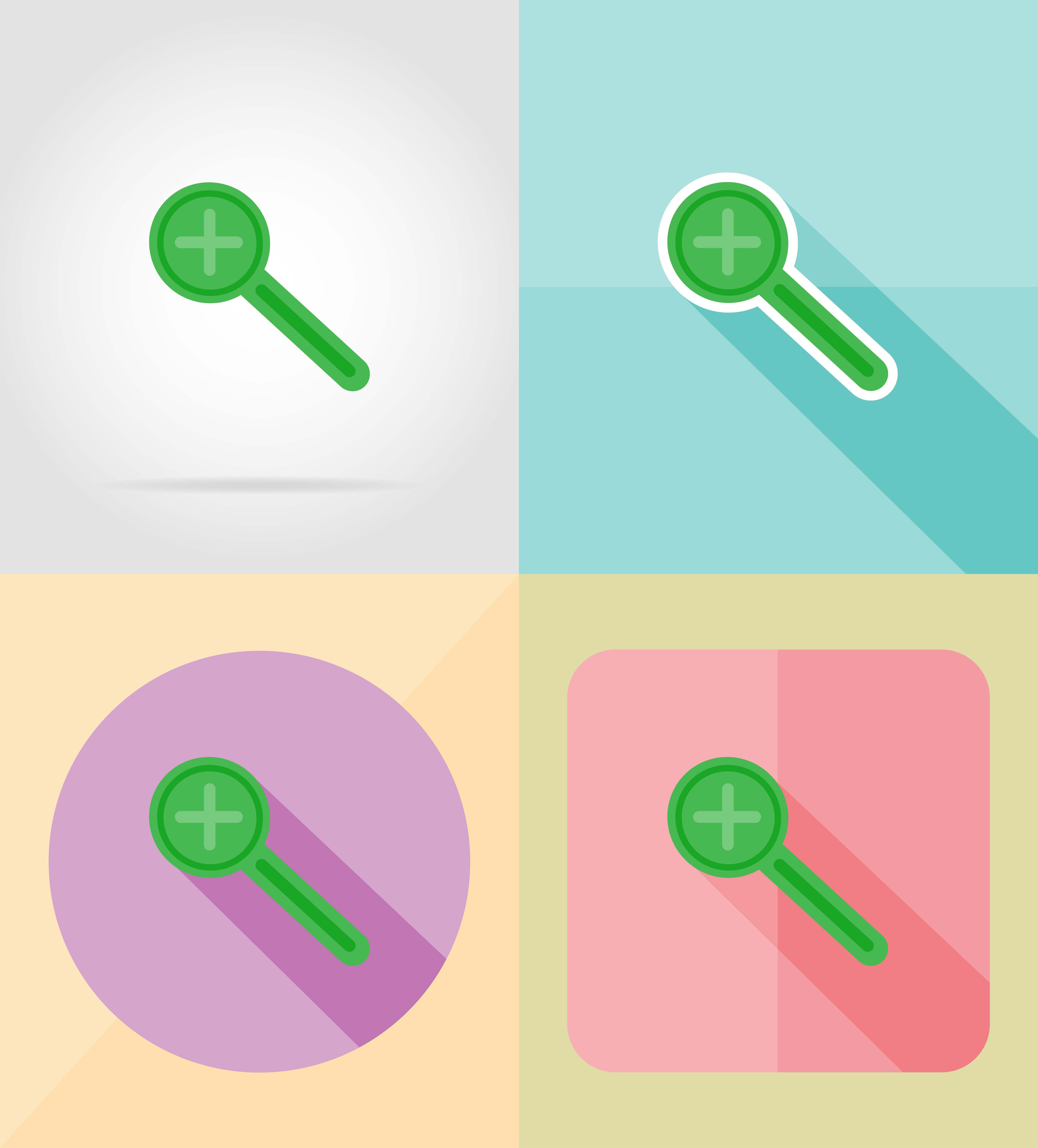 magnifier increase and decrease for design flat icons vector ...