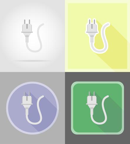 electrical plug flat icons vector illustration