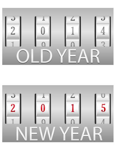 combination lock old and the new year vector illustration