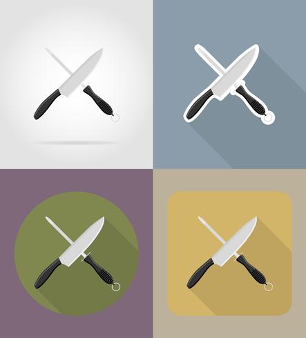 knife sharpener objects and equipment for the food vector illustration