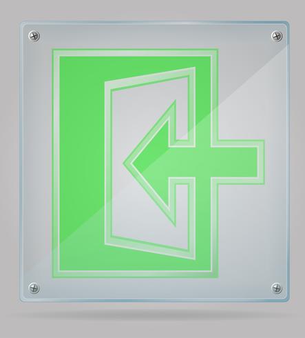 transparent sign exit on the plate vector illustration