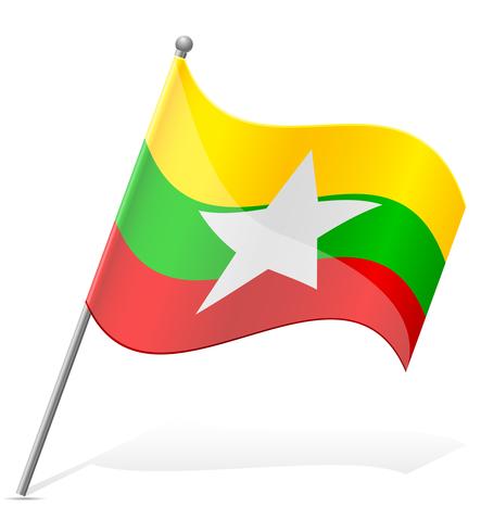 Bandera de ilustración vectorial de myanmar vector