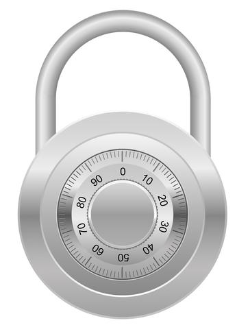 combination padlock vector illustration