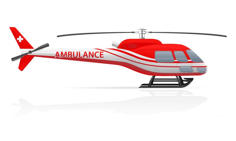 ambulance helicopter vector illustration