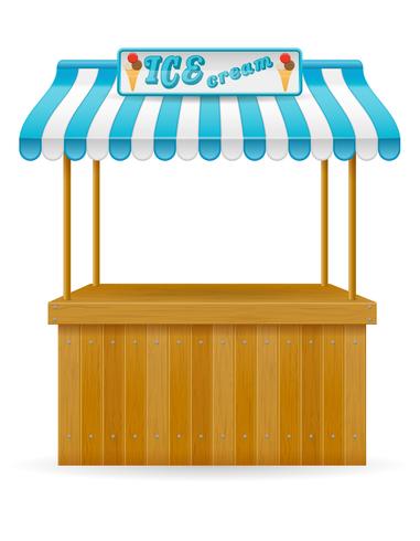 street food stall ice cream vector illustration