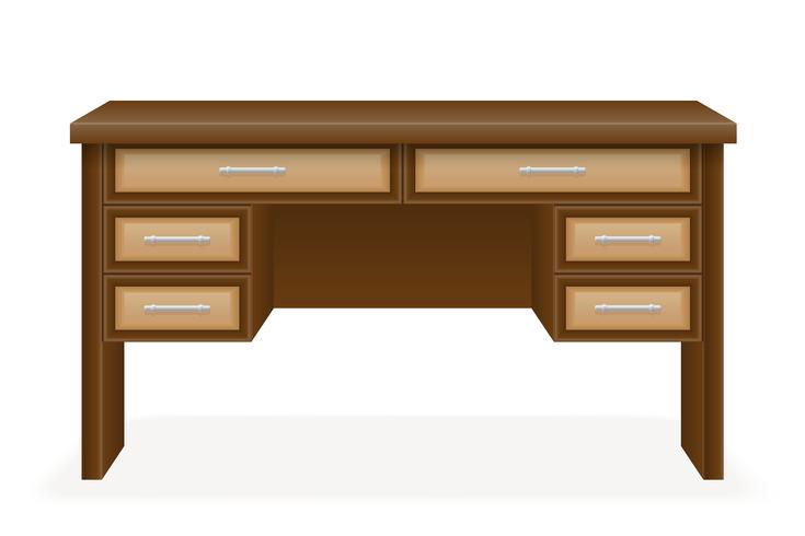 mesa de madera muebles ilustración vectorial vector