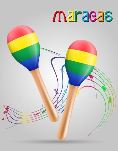 maracas musical instruments stock vector illustration