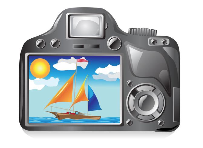 cámara de fotos y fotografía de imagen vector