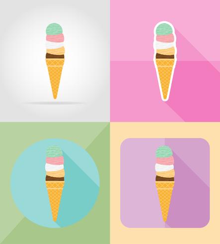 ice cream flat icons vector illustration