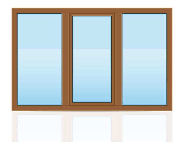 brown plastic transparent window view outdoors vector illustration