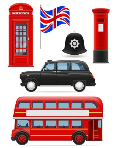 Londres set iconos vector illustration