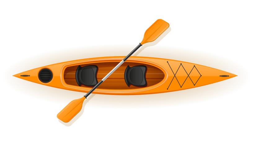 Kayak de plástico para pesca y turismo ilustración vectorial vector