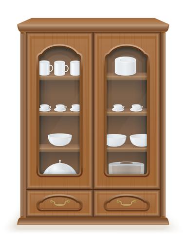 cupboard furniture made of wood vector illustration