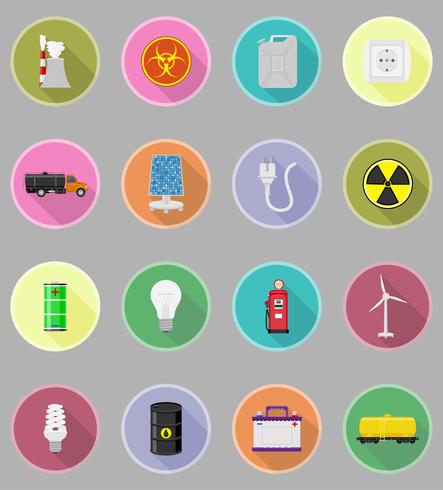 Poder y energía iconos planos iconos plana vector ilustración