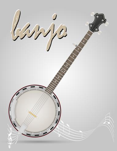 banjo musical instruments stock vector illustration