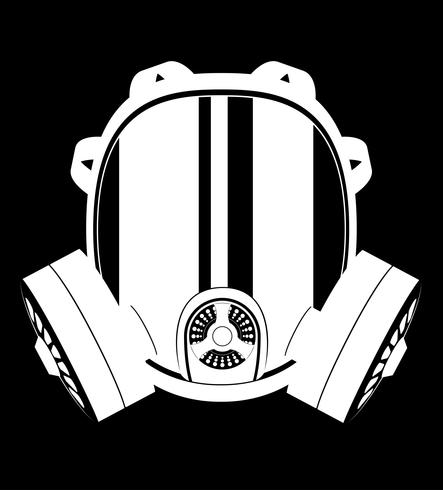 icon gas mask black and white vector illustration