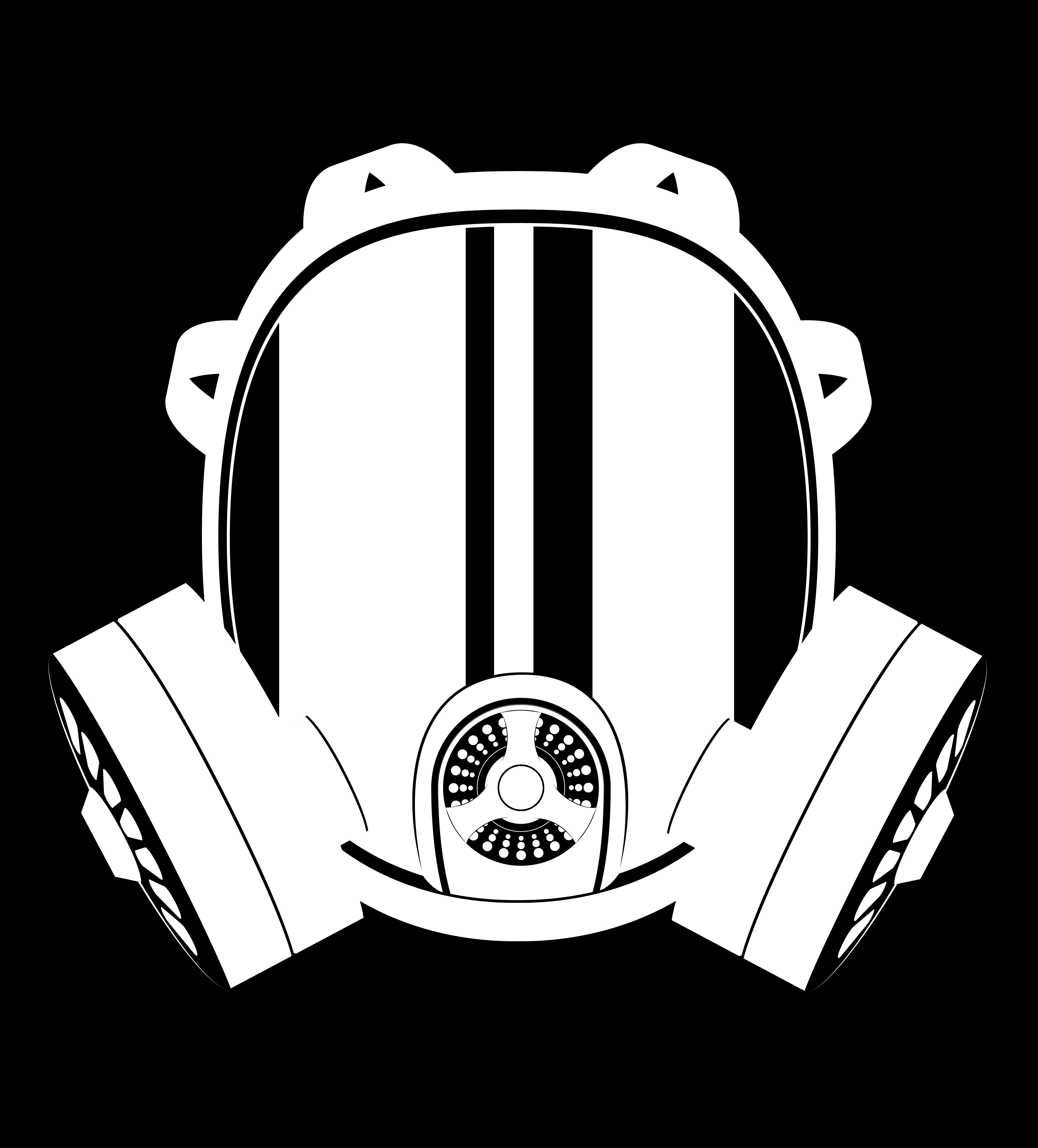Download icon gas mask black and white vector illustration ...