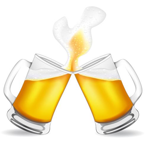 beer in glass vector illustration