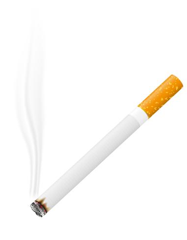 Ilustración de vector de cigarrillo encendido