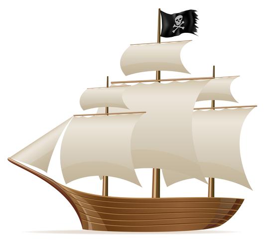 Ilustración de vector de barco pirata