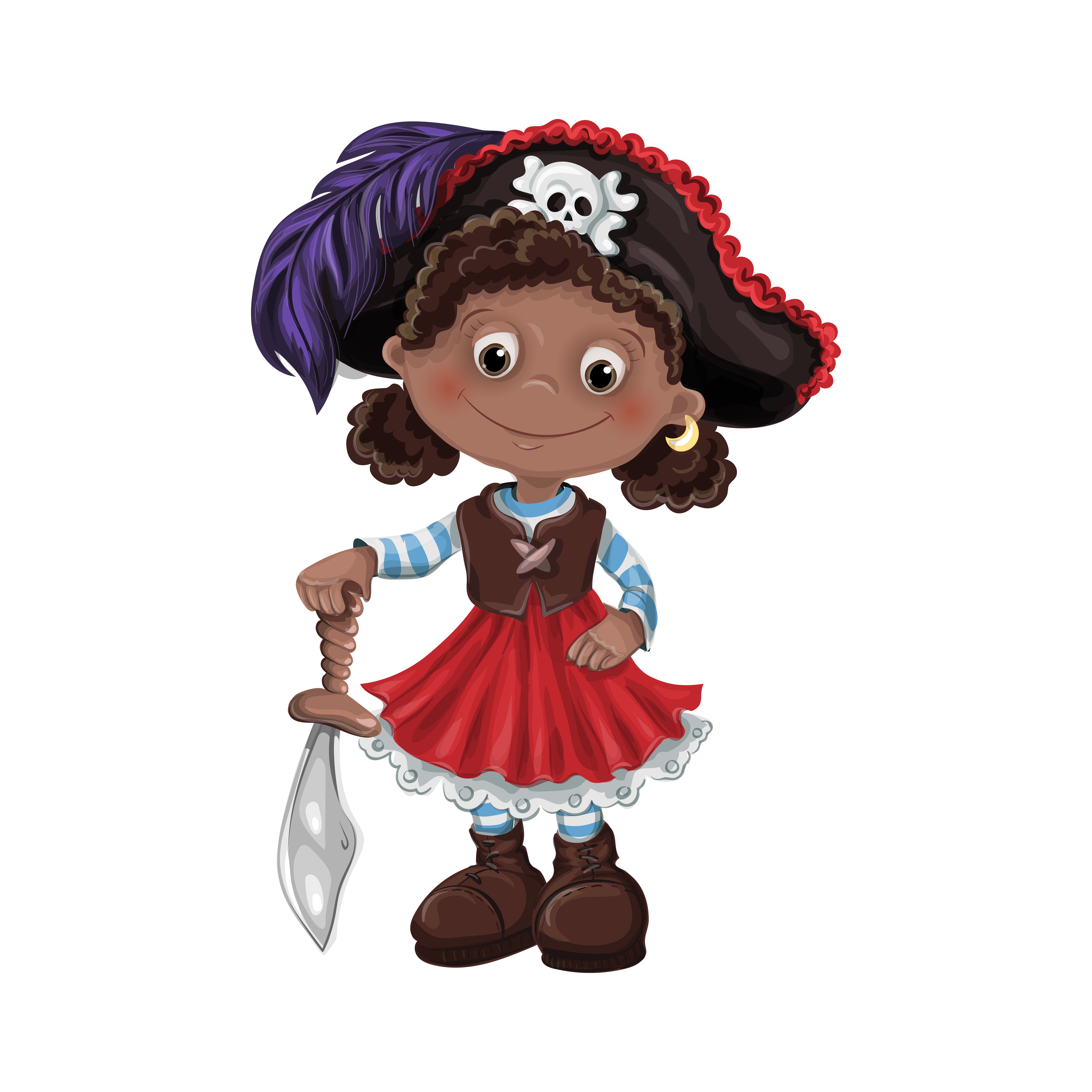 Cute Girl Pirate Vector Illustration 490050 Vector Art At Vecteezy 