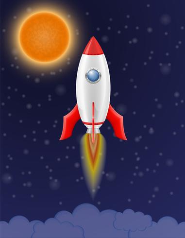 space rocket retro spaceship vector illustration