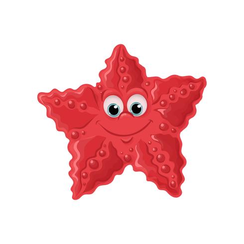 Sonriendo linda estrella de mar. Ilustracion vectorial vector