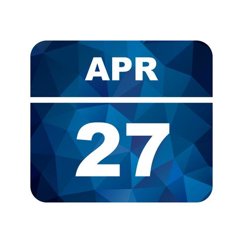 April 27th Date on a Single Day Calendar vector