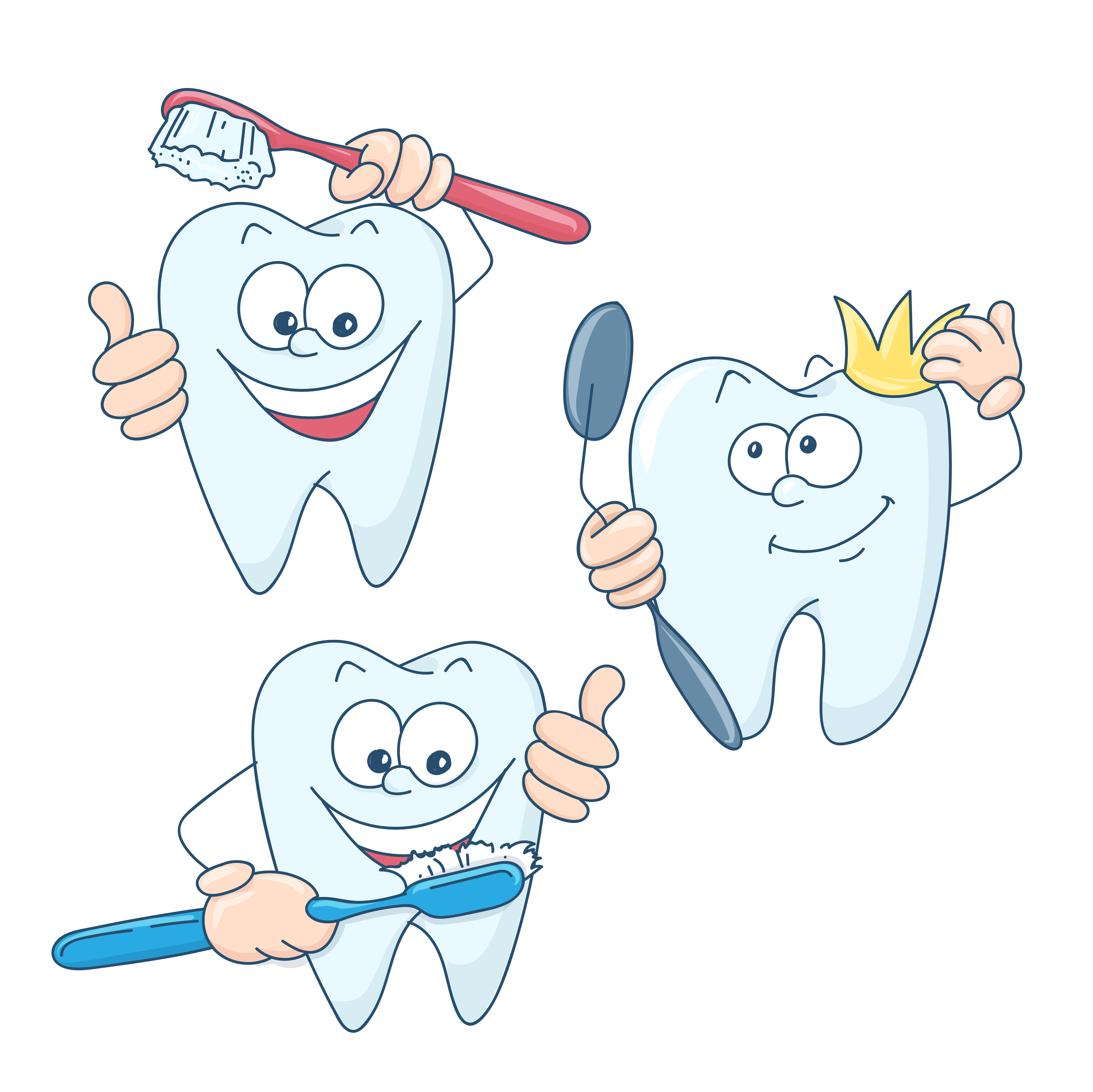 Art On The Topic Of Childrens Dentistry Cute Cartoon Healthy And