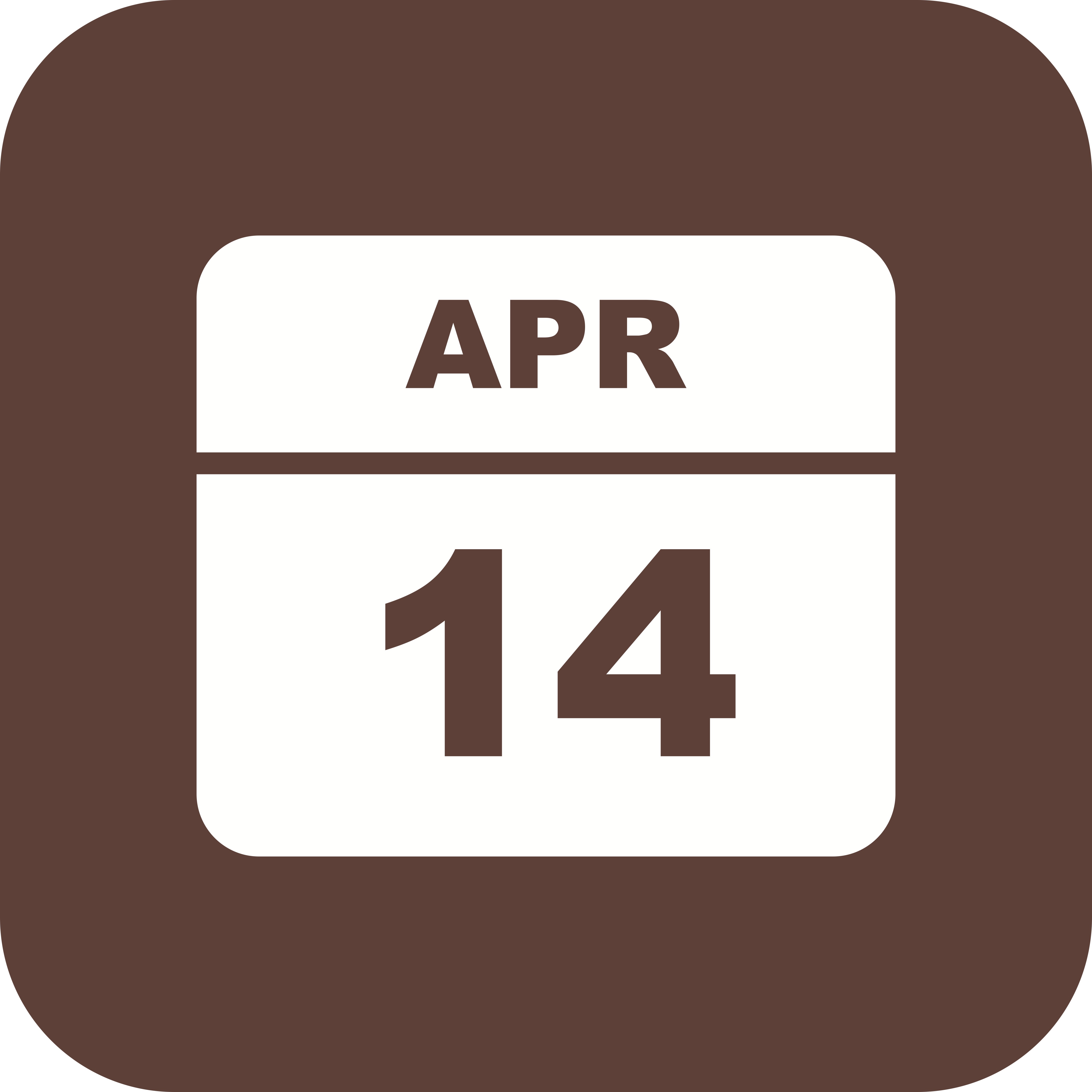 April 14th Date on a Single Day Calendar 490264 Vector Art at Vecteezy